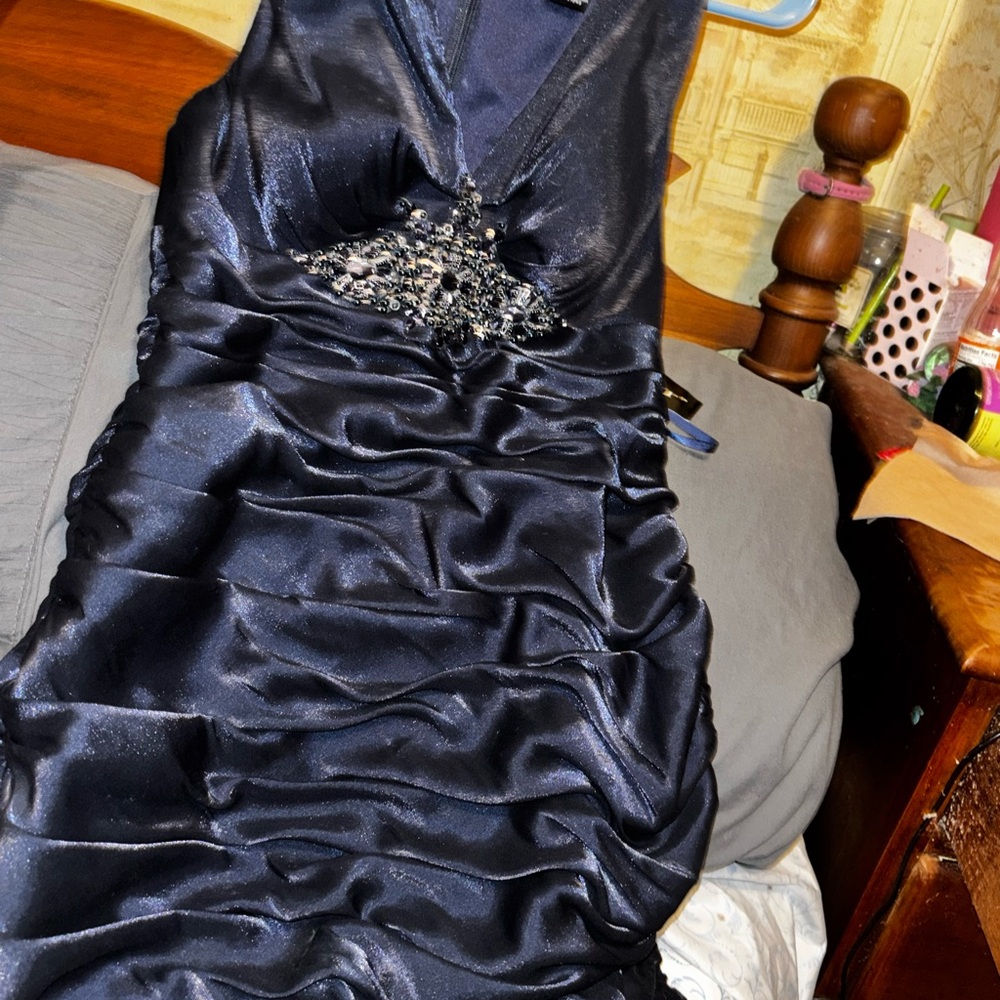 Elegant Black Satin Dress